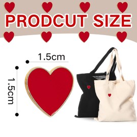 Bohue 4pcs Cute Red Heart Brooch Pin Metal Enamel Pin Badge Valentines Day Red Heart Enamel Pin Love-themed Badge for Clothes Shirt Jackets