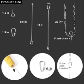 Metal Squirrel Feeders for Outside with Hanging Feeder, Durable Bowl Tree Mounted of Chipmunk Feeder, Squirrel House for Outdoor, Squirrel Food for Backyard, Corn Cob, Peanuts (8.5Inch 1-Rod)