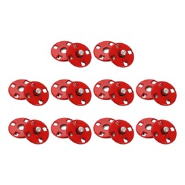 uxcell 10 Sets Sewing Snap Buttons, 10mm Invisible Press Studs Buttons Sew-on Metal Snap Fasteners Zinc Alloy for Clothes DIY Crafts, Red