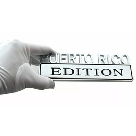 1pack Big Puerto RICO Edition Emblem 3D Badge Decal Car Truck Replacement Compatible with Universal Vehicle, Truck, SUV, Decal Sticker Strong Adhesive 7 inch Long (Chrome)