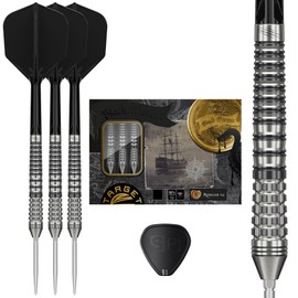 TARGET Japan Black Marque Renegade 4.0 Steel Tip Darts with Kflex, 23G | 90% Tungsten Dart Set, K-Flex Flights and Shafts No.6, Nano Swiss Points, Player Jun Kawashima
