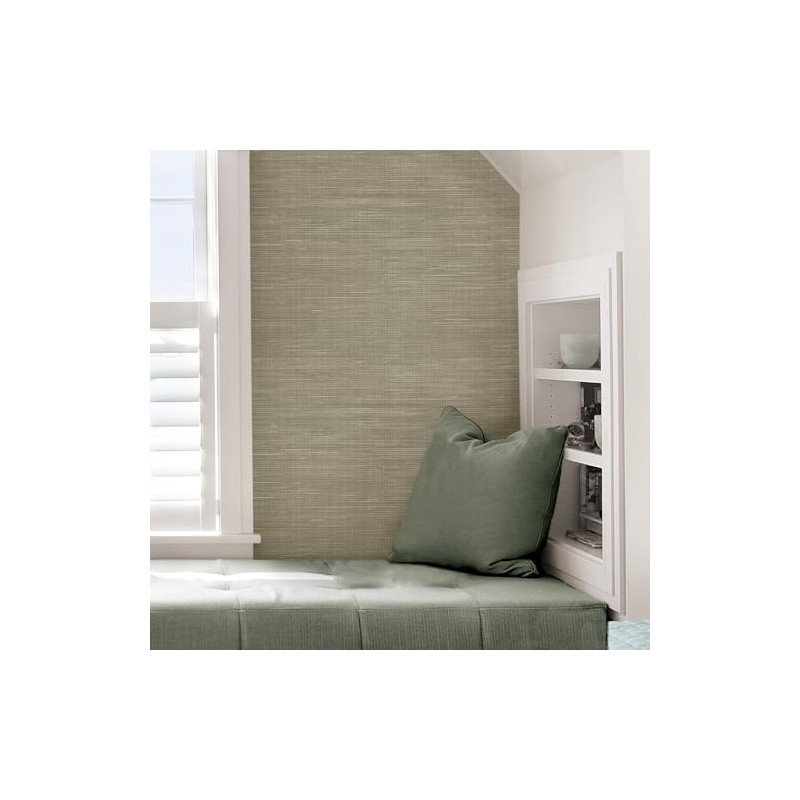 nuwallpaper nu2215 Trigo grasscloth Peel & Stick Papel pintado, Neutral