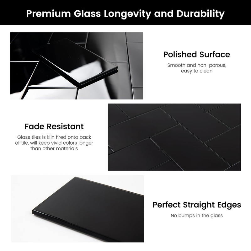 Adedeo Peel and Stick Glass Subway Tiles, 3 x 6