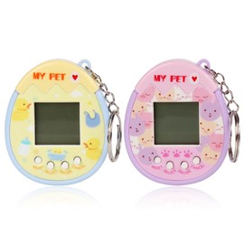 Tomedeks Electronic Pet Game Machine, Pack of 2 Portable Handheld Virtual Pets Toy, Tamagotchi Paradise, Handheld Game Console, Animal Game Console for Adults and Children (A)