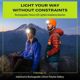 Panther Vision POWERCAP LED Hat Light 150 Lumens Rechargeable Fleece Beanie with Bright Built-in Headlamp Waterproof LED Warm One Size Cap