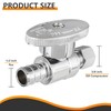 4-PCs HeSun Pex Straight Stop Valve, 1/2" PEX x 3/8"
