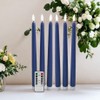 Ni-JASW Navy Blue Flameless Taper Candles with Remote Timer, Flickering