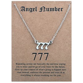 COLORFUL BLING Angel Number Necklace 111 222 333 444 555 666 777 888 999 Necklace Gold silver Stainless Steel Angel Necklace for Women Numerology Jewelry Gifts-silver777