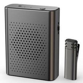 Wireless Voice Amplifier with Wireless Lavalier Lapel Microphone, PA System, Portable Speaker and Cordless Omnidirectional Condenser Recording Mic for Teacher, Streaming,Classroom,Speech, Meeting,Yoga