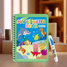 Water Doodle Book - 1-3 Water Painting Book,Games Drawing Set Kids Educational Learning Tool for Birthday Toddler Painting Activities
