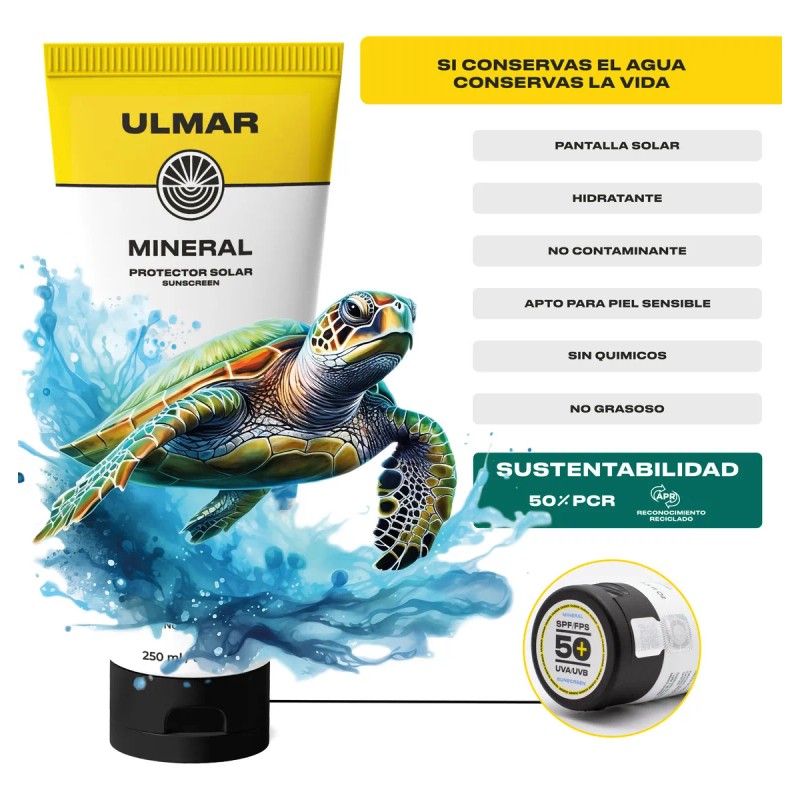 Protector Solar Mineral Ulmar Fps50 Natural Familiar 250ml