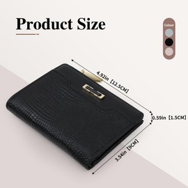 FuninCrea PU Leather Wallets for Women, Bifold Small Womens Wallet Slim Wallet with Multiple Card Slots, Compact Card Holder for Women Card Wallet with Cash Compartment and Zipper Pocket (Blue)