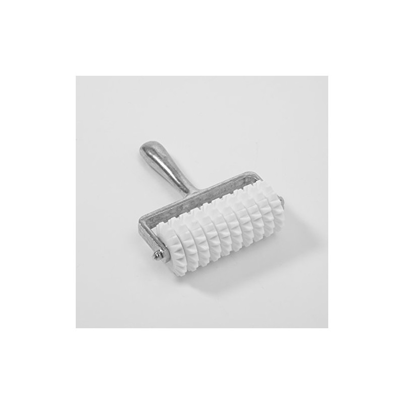 American Metalcraft DDCH7755 Ten-Wheel Casted Handle Dough Roller Docker, Plastic