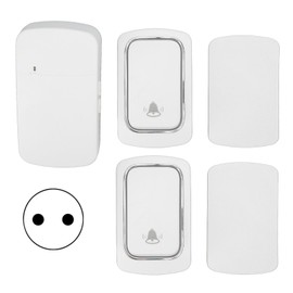 Self Powered Doorbell Set 2 Transmitter Long Range 38 Ringtones Battery Free for Home Villa AC
