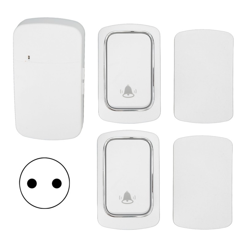 Self Powered Doorbell Set 2 Transmitter Long Range 38 Ringtones