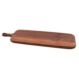 Point-Virgule Walnut Wood Serving Board with Handle, Perfect for Serving Appetizers and Cheese, Long Wood, 37 x 16.5 cm