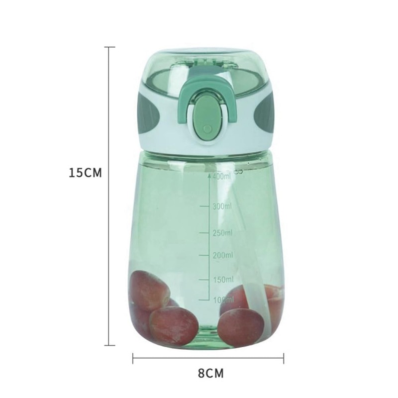 Peakloong 400Ml Water Bottle with Straw Drinking Bottle for Toddlers