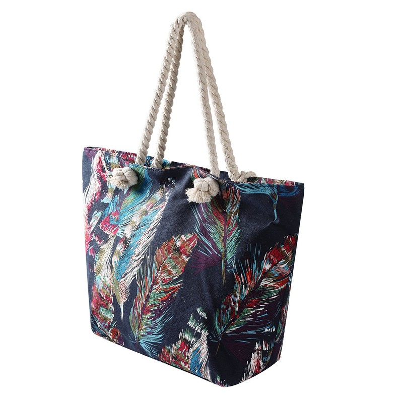 Large Beach Bag - Water Resistant With Zip Black