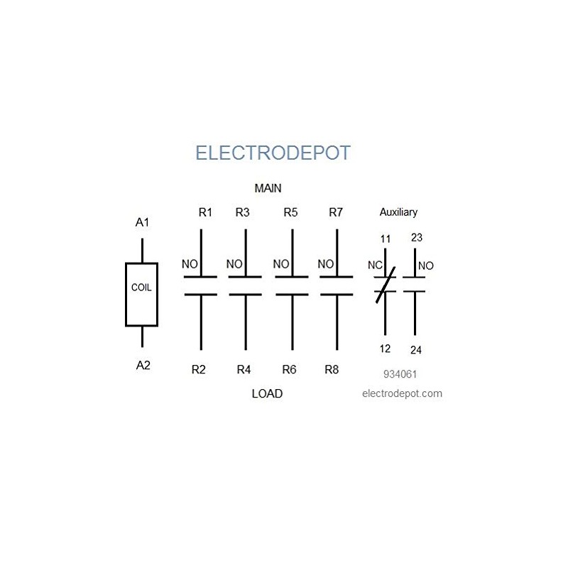 Electrodepot 63Amp NO Contactor 4 Pole, w Auxiliary NO/NC, Coil