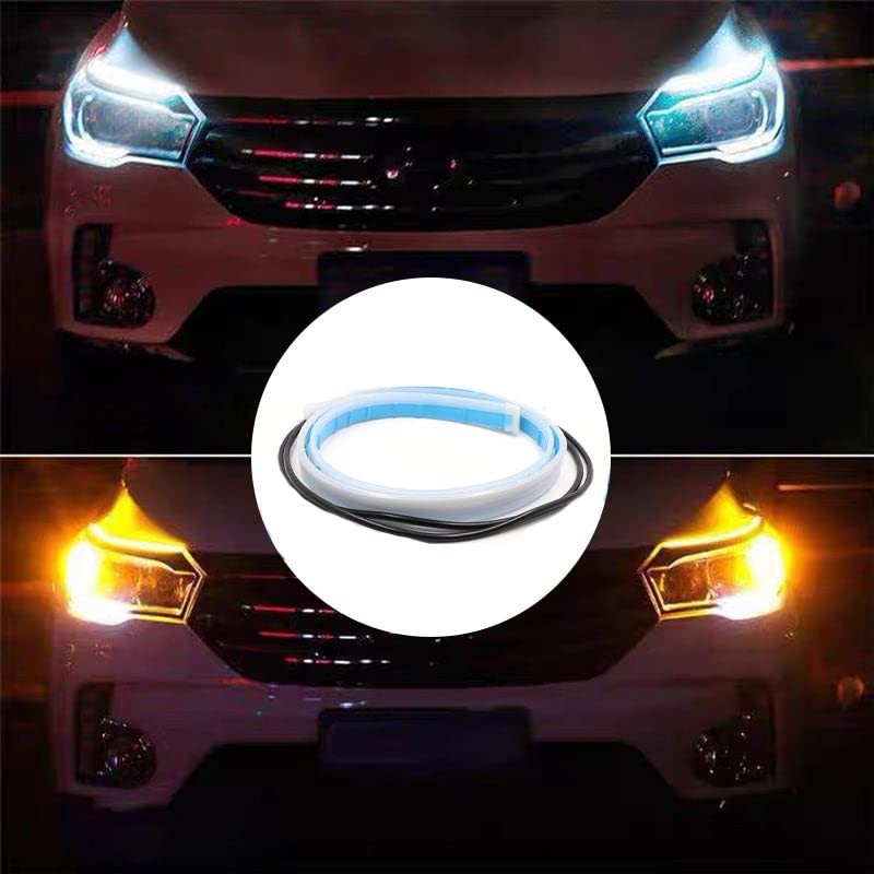 AIMALL 2X 60CM Car LED Strip DRL Turn Signal Switchback