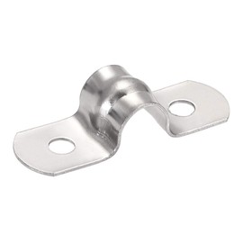 sourcing map Rigid Pipe Band 2 Holes 201 Stainless Steel Tension Pipe Clamp Clip 8 mm (0.3 Inches) Pack of 25