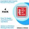 4 Pack - Gas Shut Off Valve Marker Sticker -