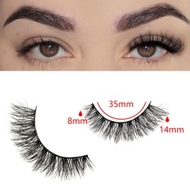 FARRED Pestañas Naturales, Pestañas Cortas, Tiras De Pestañas Postizas De Visón Tenues, 10 Pares, Aspecto Natural, Pestañas Postizas Pequeñas, Pestañas Postizas, Conjuntos Completos Para