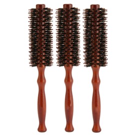 Round Hair Brush, High Temperature Resistant Round Curling Styling Hair Brush Wooden Handle for Home Salon 3pcsRound Hair Brush