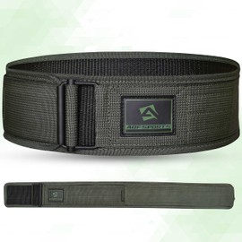 AQF Weight Lifting Belt - 4” Auto Lock Nylon Gym Belt for Functional Training Bodybuilding Powerlifting Deadlift Squat and Weightlifting workout - Lifting Support for Men and Women (S, Green)