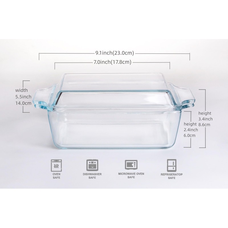 Rectangular Tempered Glass Casserole Dish, Tempered Glass Baking Dish with