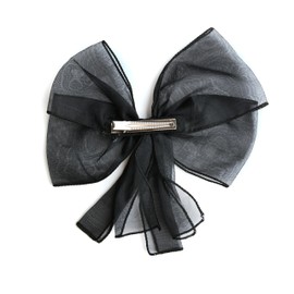8 Inch Chiffon Hair Bow (Black)