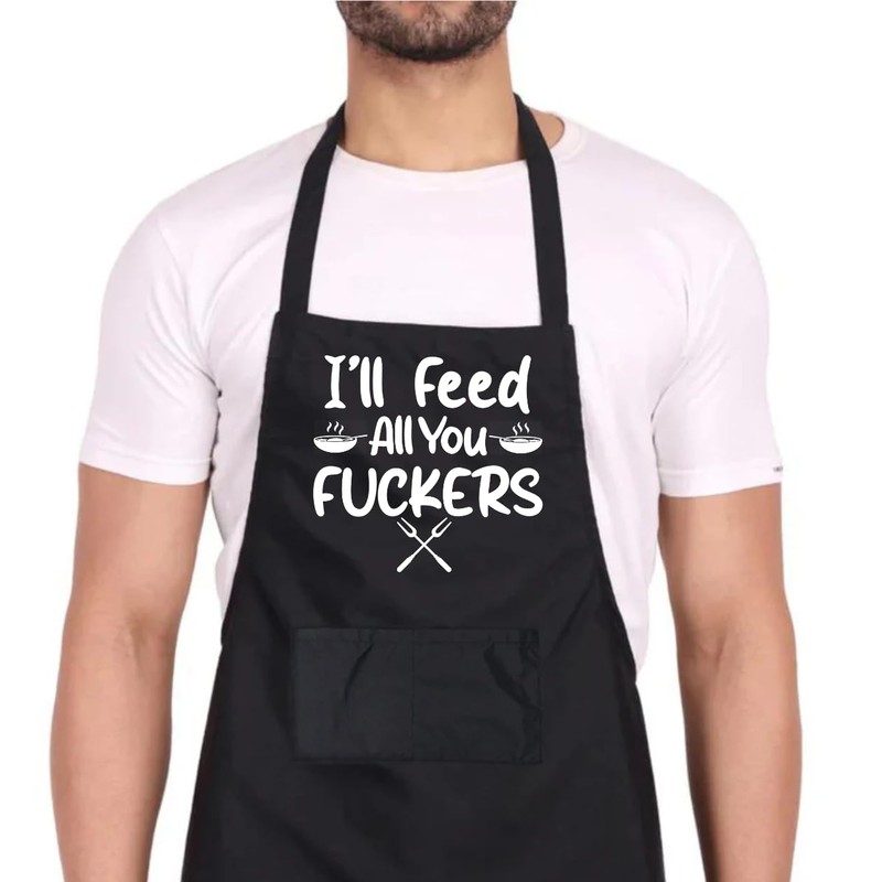 PB TECH Funny Cooking Apron for Adults ‘I’ll Feed All