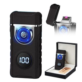 SKRFIRE Electric Lighter Windproof, Flame Electric Lighter Plasma-Flame Arc Lighter Rechargeable USB Lighter Flame Lighter with Battery Indicator （Matte Black）