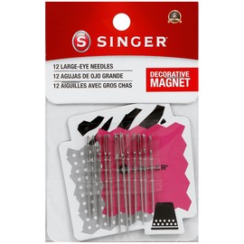 Singer 01824 - Agujas de Mano para Ojos Grandes en imán, 12 Unidades