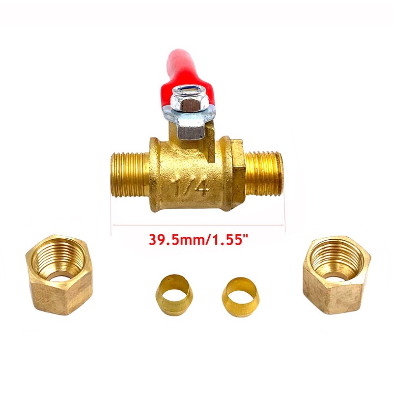 2Pcs 1/4 Compression Shut Off Valves,1/4" Compression x 1/4" Compression