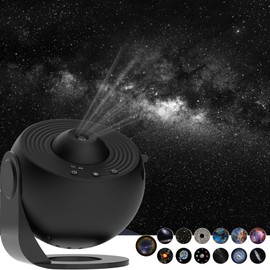 Star Projector,Planetarium Projector Galaxy Projector for Bedroom,360 Degree Rotation Galaxy Night Light with 4K Replaceable 13 Galaxy Discs Large Projection Area Sky Night Light for Kids Adults