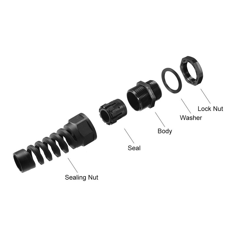 sourcing map PG11 Cable Gland Waterproof IP68 Nylon Joint Adjustable