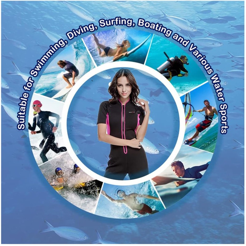 Wetsuit 2 mm Women Zip Front Neoprene Short Sleeve Wetsuit