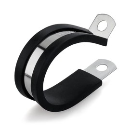 10 PCS 1-7/8 Inch 304 Stainless Steel Cable Clamps with Rubber Coated Cushion – Insulated Wire Clamps for Automotive, Pipe, Tube, Hose, Lines & Cord Installation (DN 48mm)