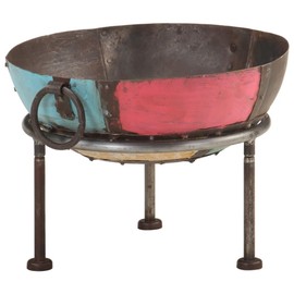 TREATLIFE HOME Colorful Rustic Fire Pit for Outdoor Gatherings, Iron Construction, Large Deep Bowl for Warmth, 15.7-Inch Diameter
