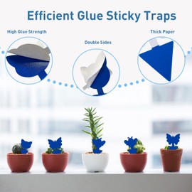 vertmuro 120 Pack Fruit Fly Traps for Indoor Outdoor, 3 Shapes Blue Sticky Bug Traps, Double-Side Fungus Gnat Killer for Houseplants, Mosquitos, Flying Insects