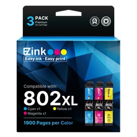 E-Z Ink (Remanufactured Ink Cartridge Replacement for Epson 802XL 802 T802XL T802 to use with Workforce Pro WF-4740 WF-4730 WF-4720 WF-4734 EC-4020 EC-4030 (1 Cyan, 1 Magenta, 1 Yellow)