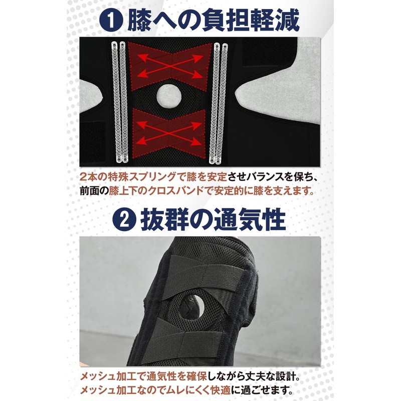 膝サポーター ひざサポーター 膝用サポーター サポーター 【スポーツや日常生活の膝の負担軽減に。1枚入り】 (Mサイズ もも周り28cm～42cm)
