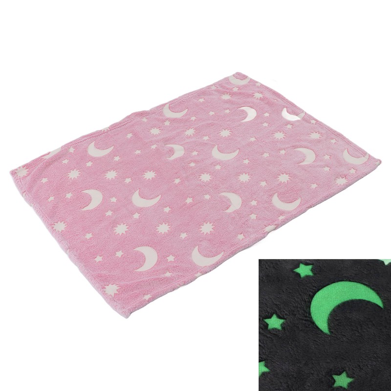 1.5x2m Luminous Blanket Double Side Flannel Star Moon Design Soft