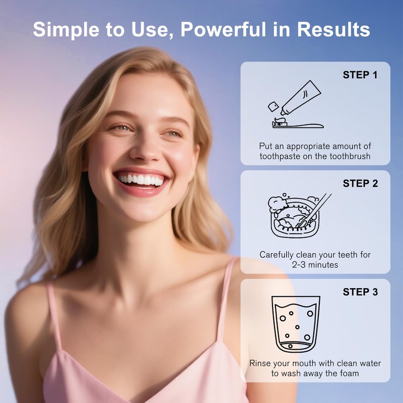 Niacinamide Whitening Toothpaste for Fresh Breath, Gentle Stain Removal &