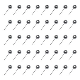 SOWAKA 120 Pcs 6mm Map Tacks with Steel Point Bead Head Gold Mini Push Pins for Bulletin Cork Board DIY Crafting Project Wall Office Home School Use (Silver)
