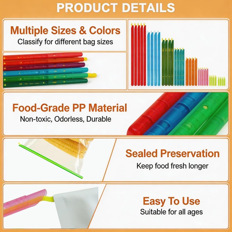 49 PCS Chip Clips & Bag Sealers, Reusable Food Bag