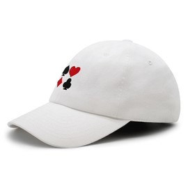 JPAK Playing Cards Suits Premium Dad Hat Embroidered Baseball Cap Casino Poker White