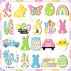 GlikCeil 40 Pcs Easter Wooden Hanging Ornaments Wood Easter Tree