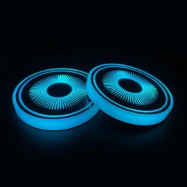 2PCS LED Cup Holder Lights for Car, Rechargeable 7 Color-Changing Light Up Cup Holder Insert Coasters, Car Accessories - Color: Chromatic Aura/A pair